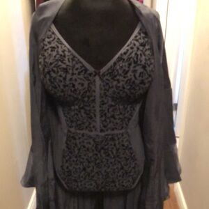 Women's shimmering Robe & Matching Bodysuit Size 2X Lingerie Xmas/New Years Eve